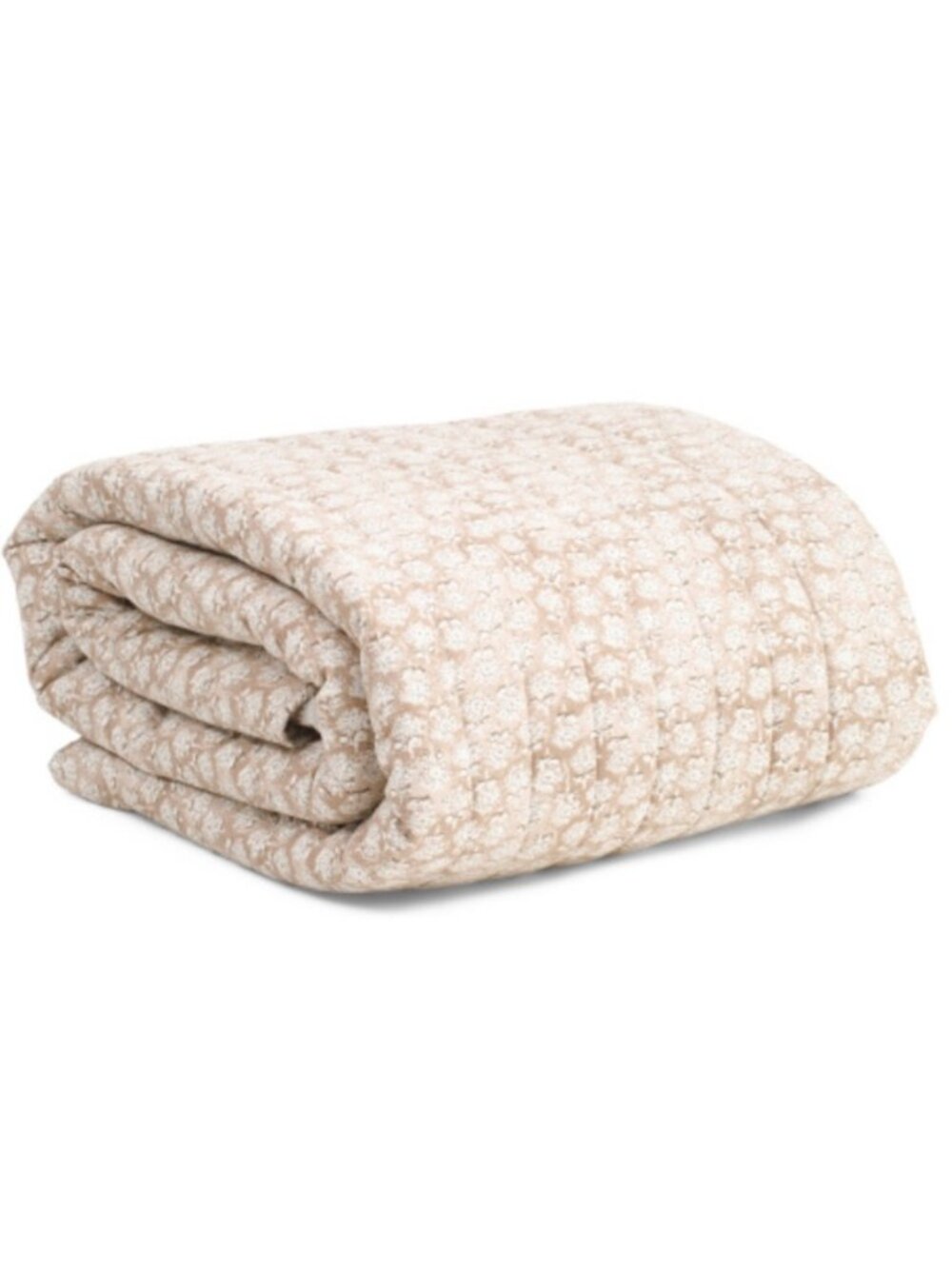 Rachel Zoe Reversible Quilt Set in Beige Floral and Cream Texture - Picture 2 of 3